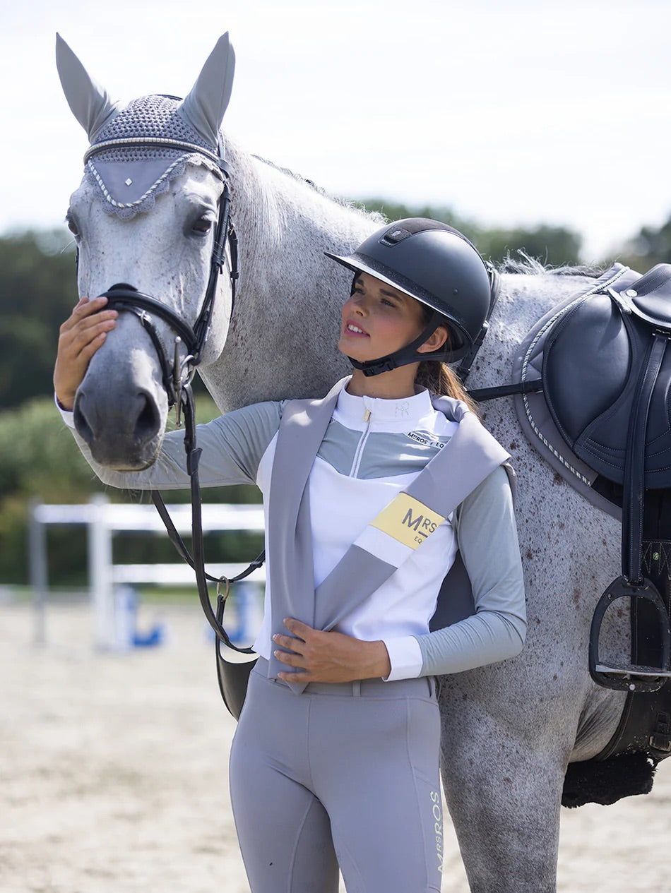 Legging d'Equitation mrs ros silhouette gris et jaune