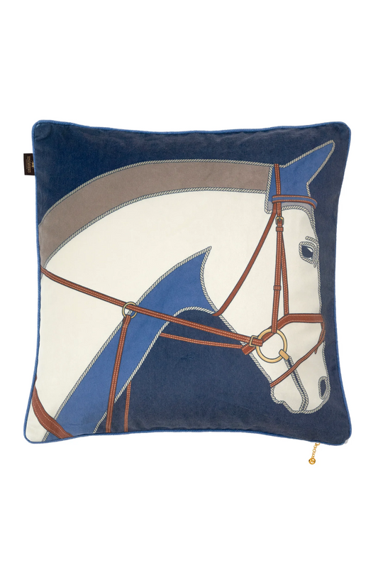 Navy Horse Cushion