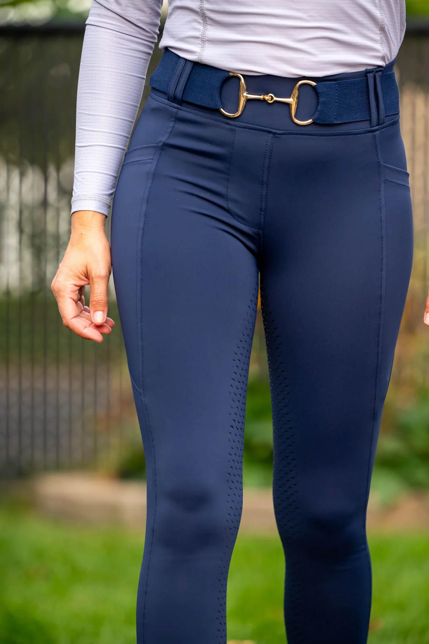 Marineblaue Full-Grip-Leggings von Leveza für Damen