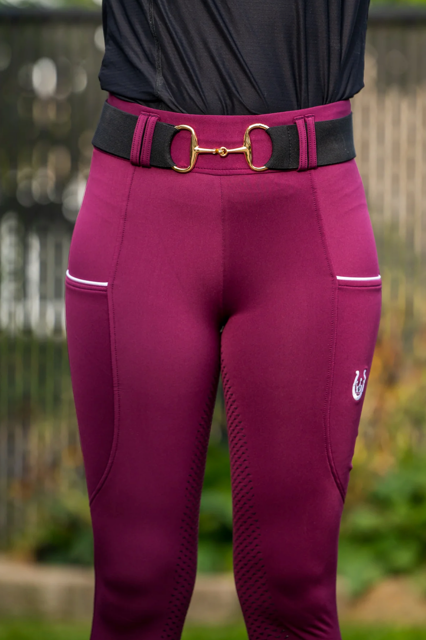 Legging équitation violet femme Leveza