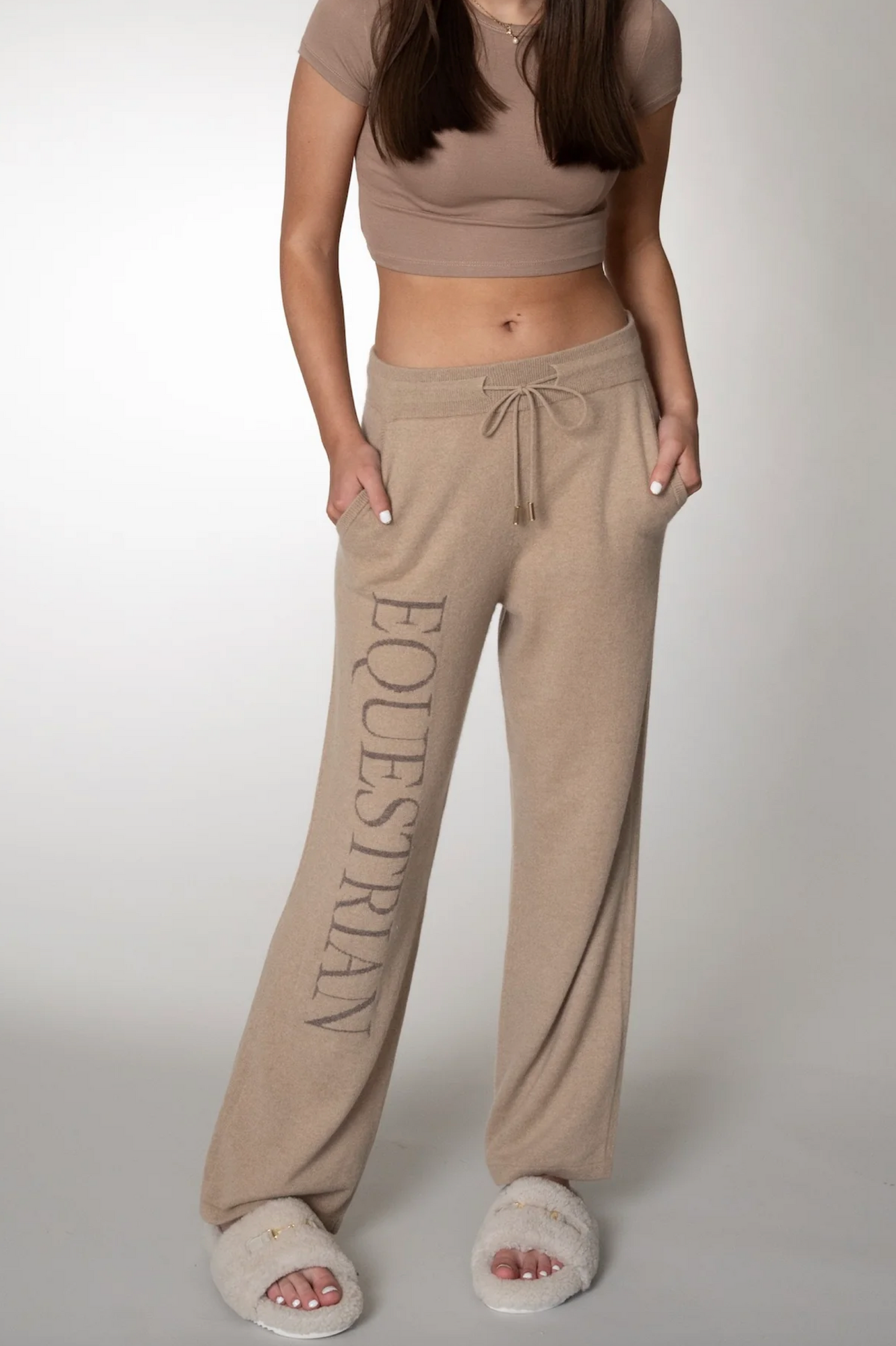 Pantalon cachemire beige femme Adamsbro