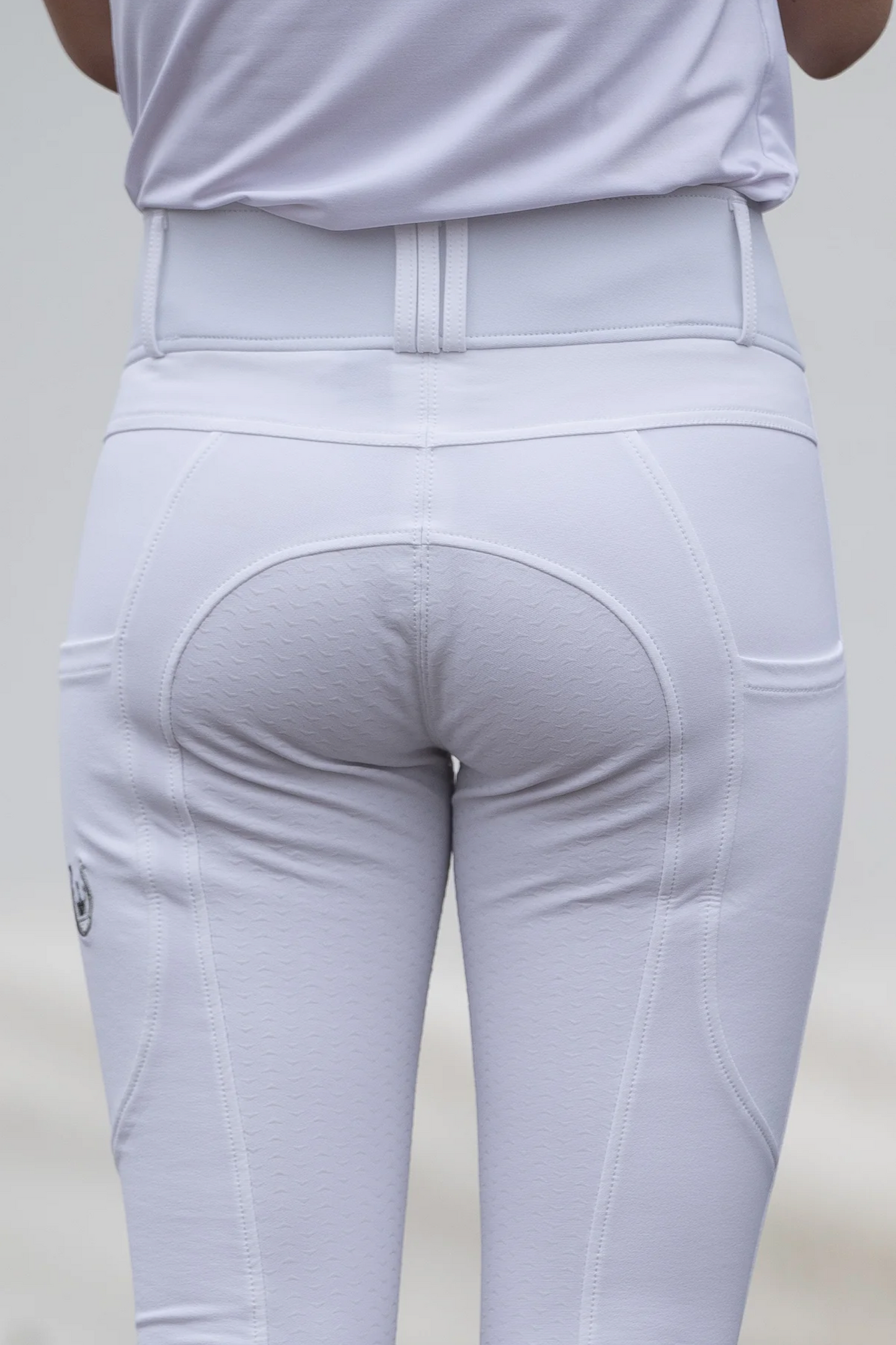 Pantalon compétition équitation blanc femme Leveza Brittany