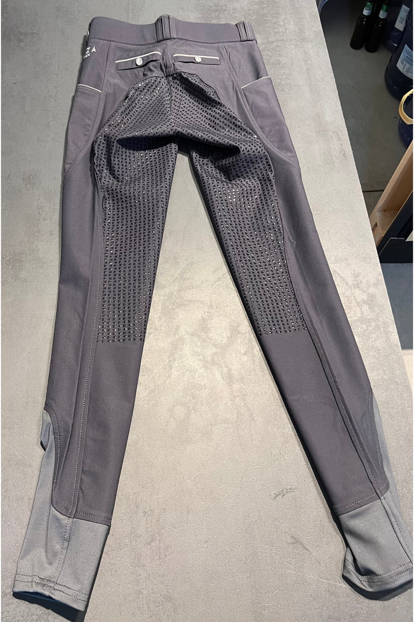 Pantalon équitation gris femme Leveza Kyoto full grip