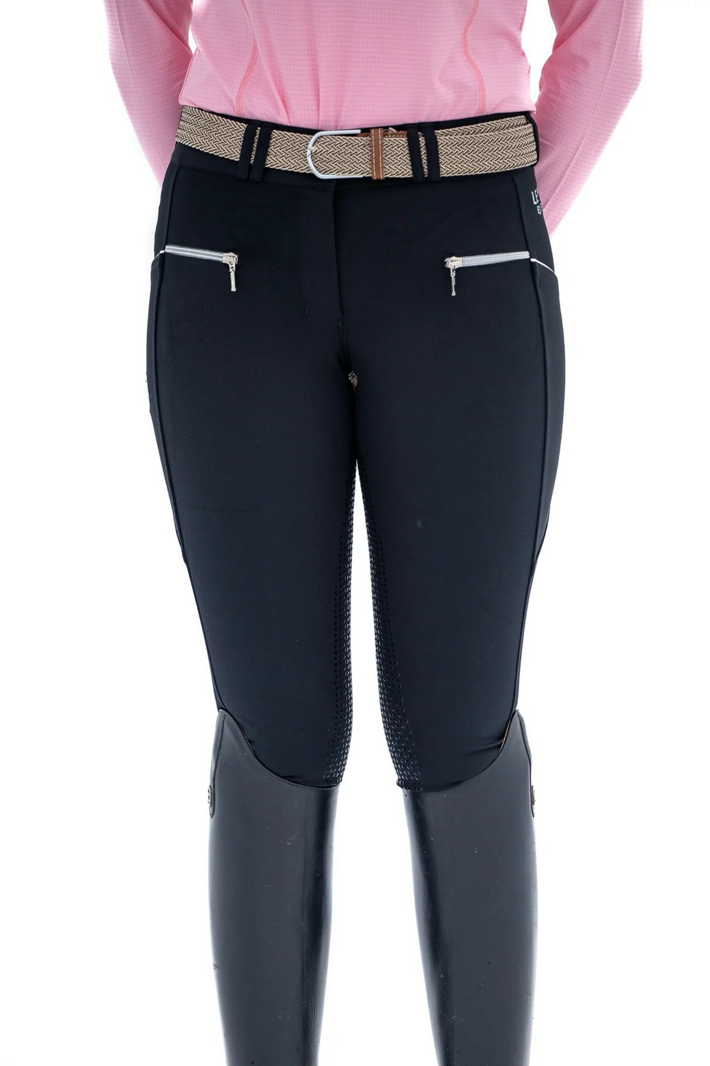 Pantalon équitation été noir femme Leveza Kyoto full grip