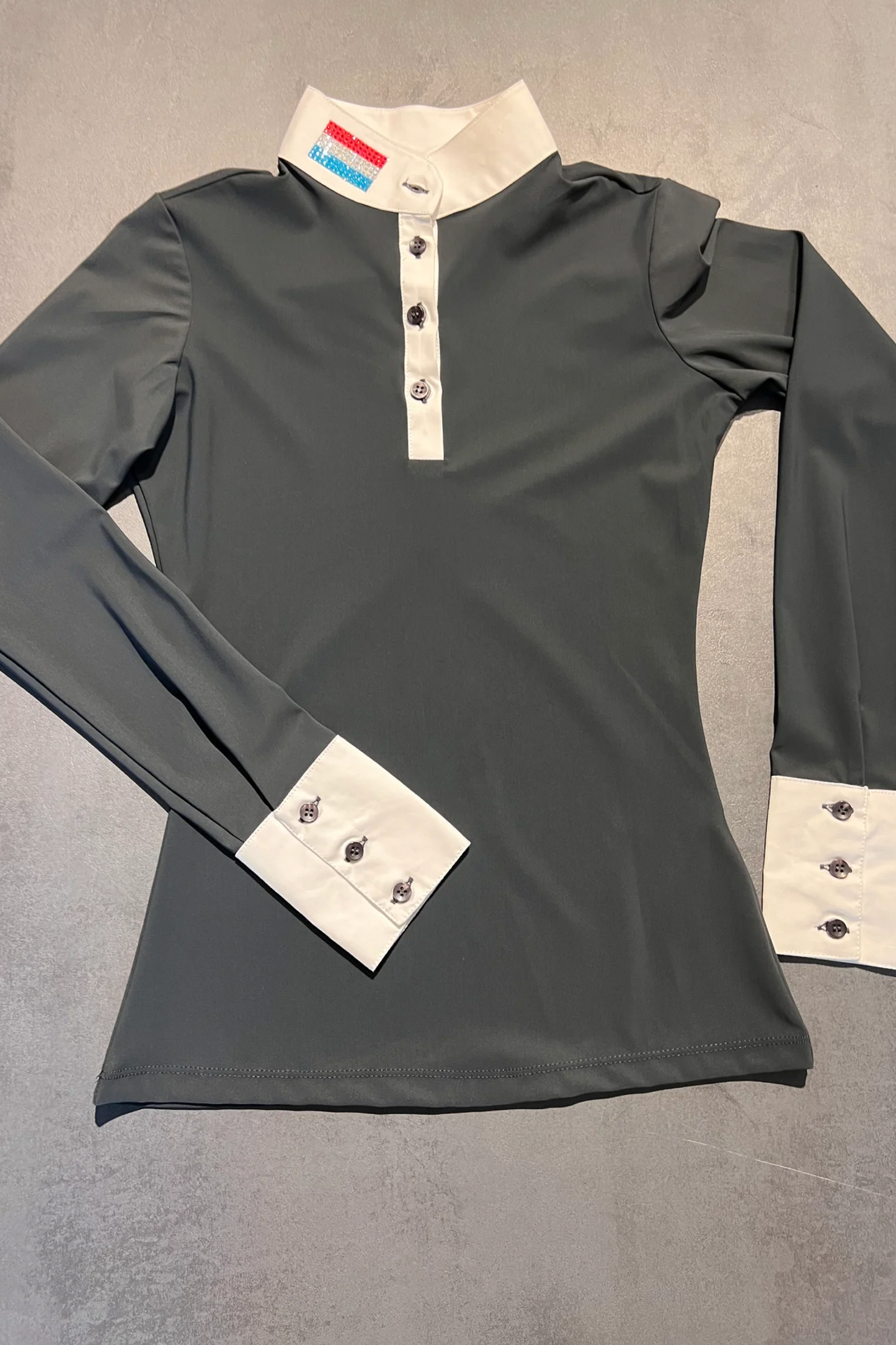 Polo manche longues de compétition femme Aviar anthracite LUXEMBOURG