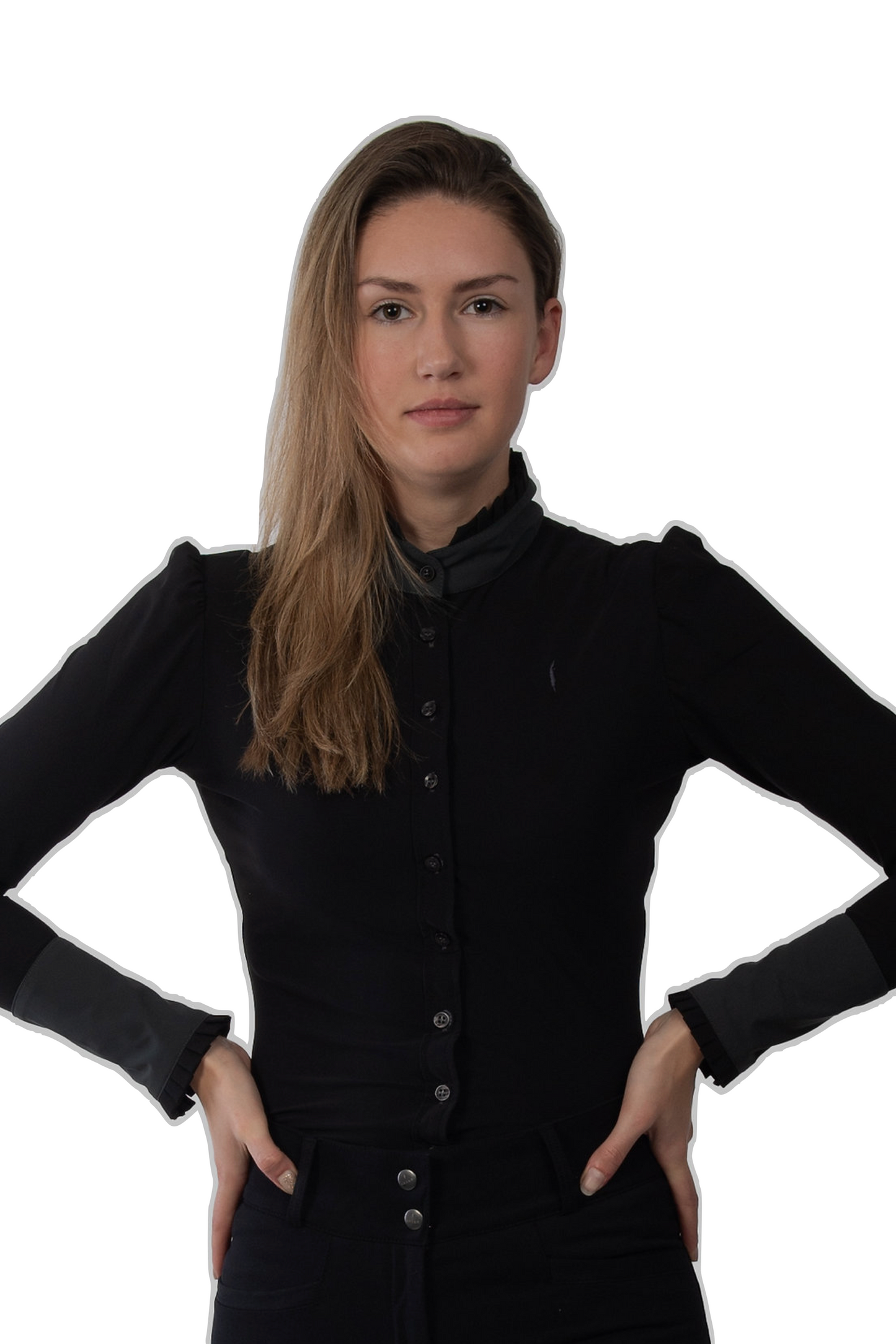 Polo manche longues femme Aviar noir Chique