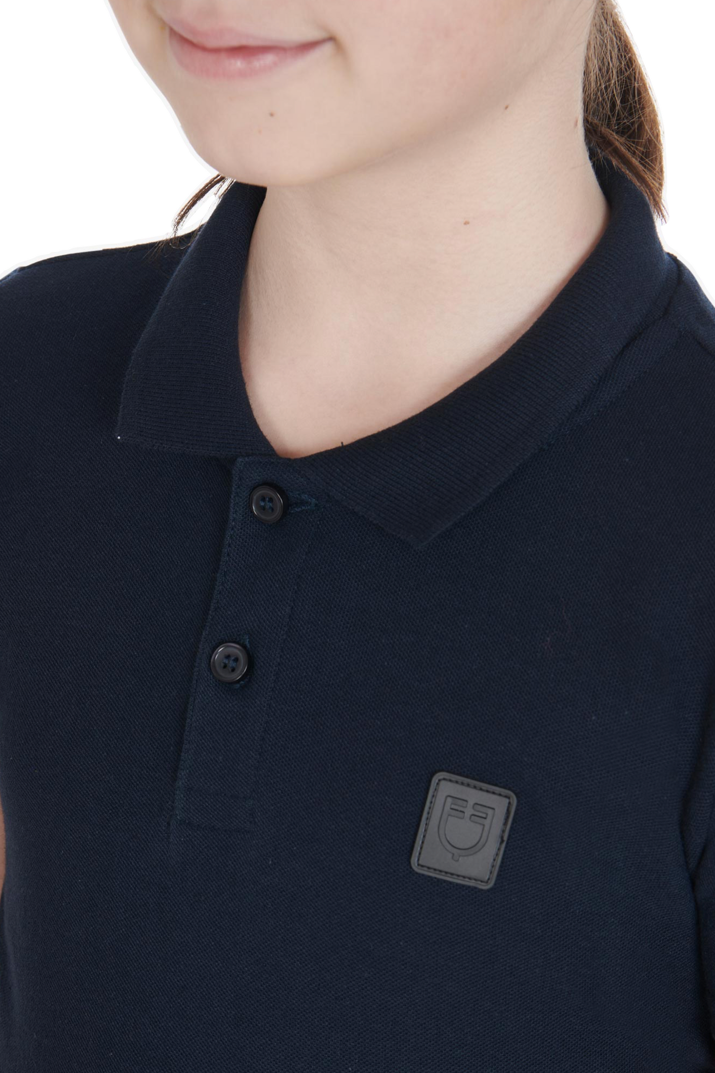 Equestro technisches Marine-Reitpoloshirt für Kinder