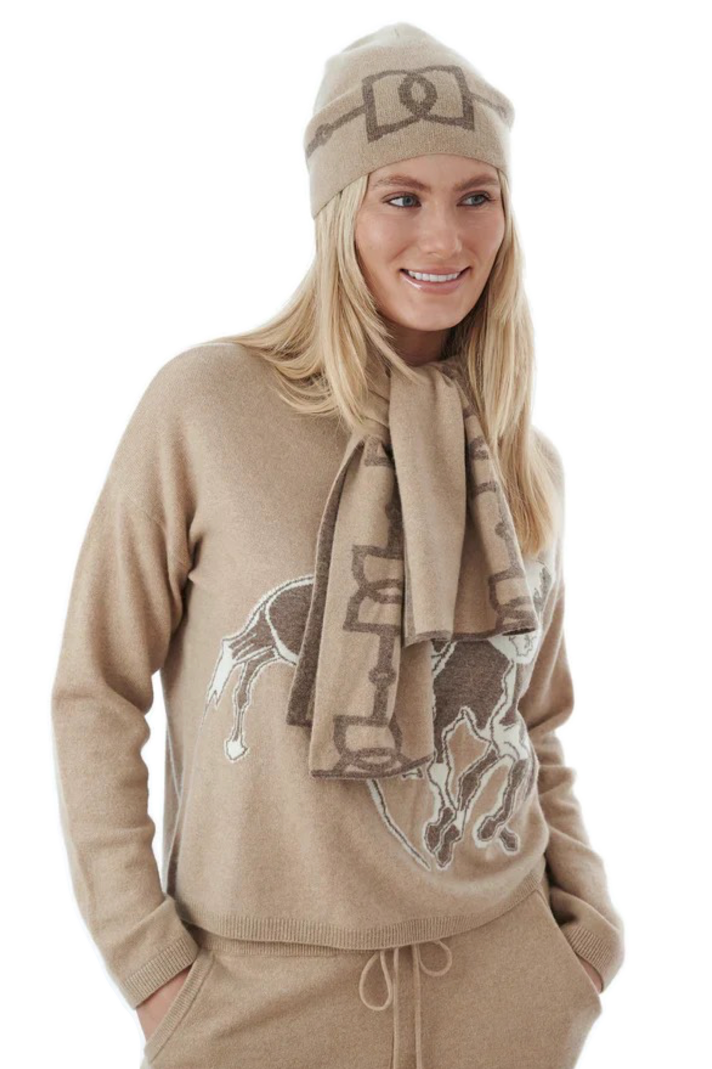 Pull cashmere beige femme Adamsbro