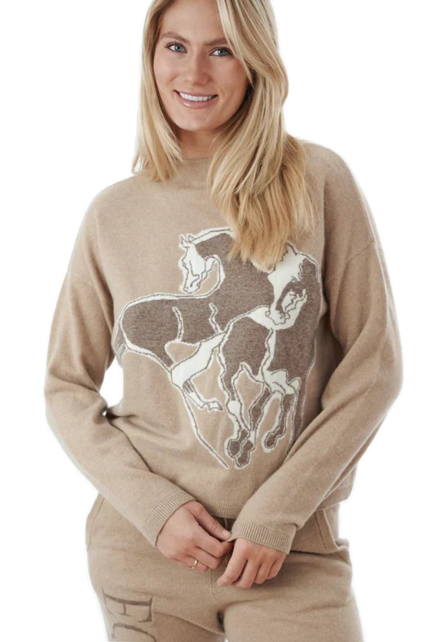 Pull cachemire beige femme Adamsbro