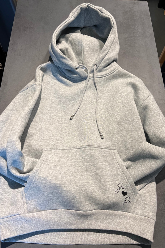 Sweat à capuche femme Ju et Pa gris