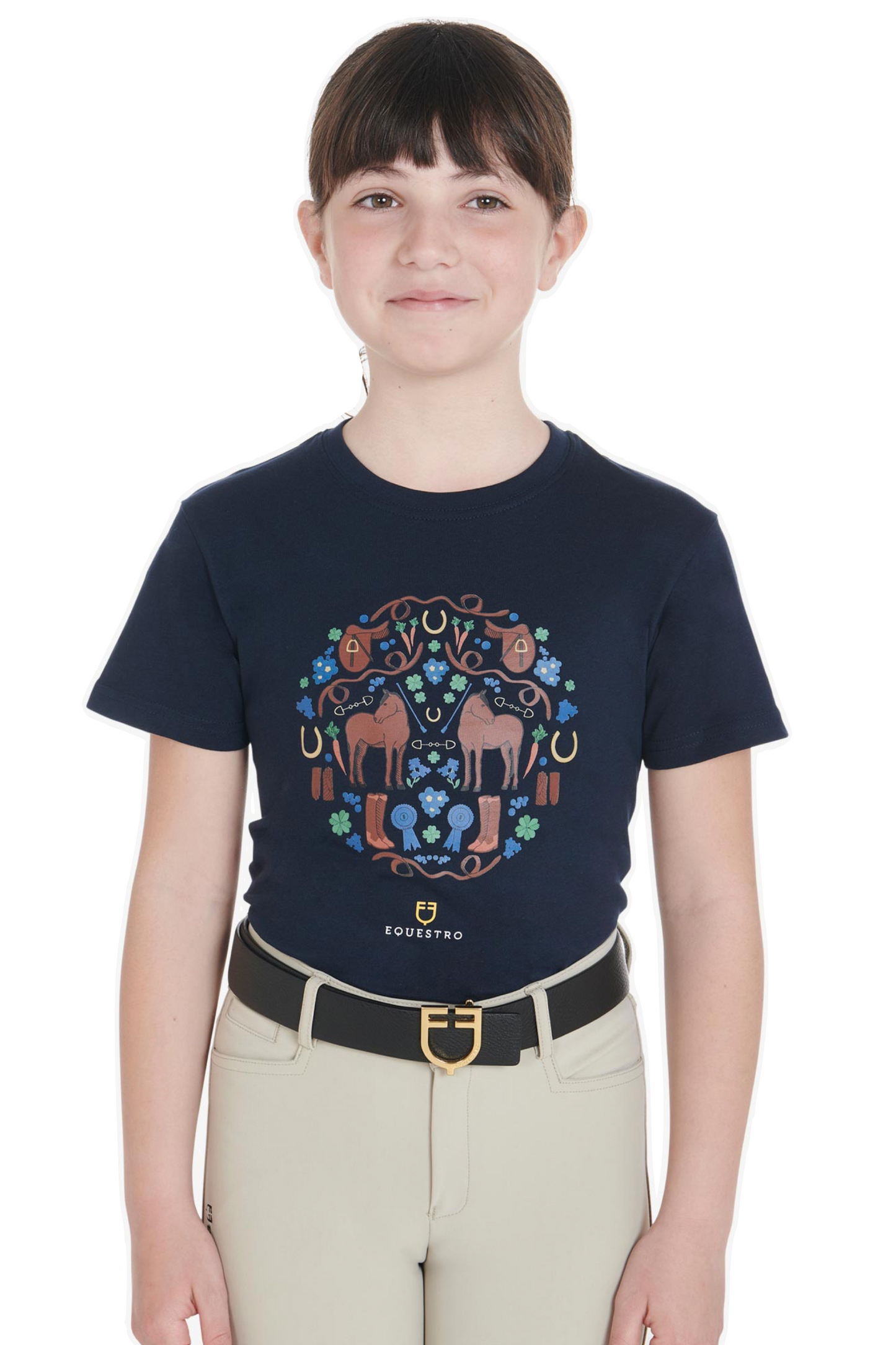 T-shirt enfant Equestro marine