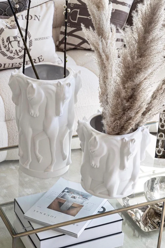 Vase en céramique Dancing horse Adamsbro blanc mat