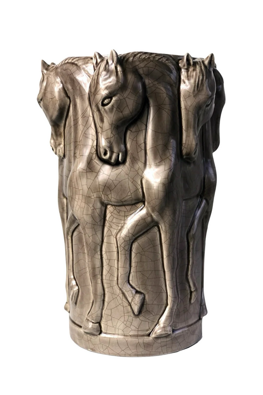 Vase en céramique Dancing horse Adamsbro gris