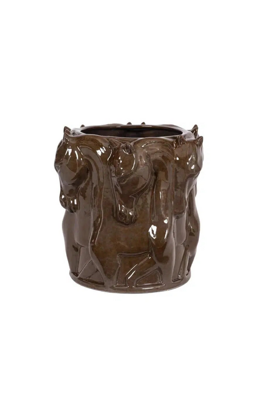 Vase en céramique Dancing horse Adamsbro taupe