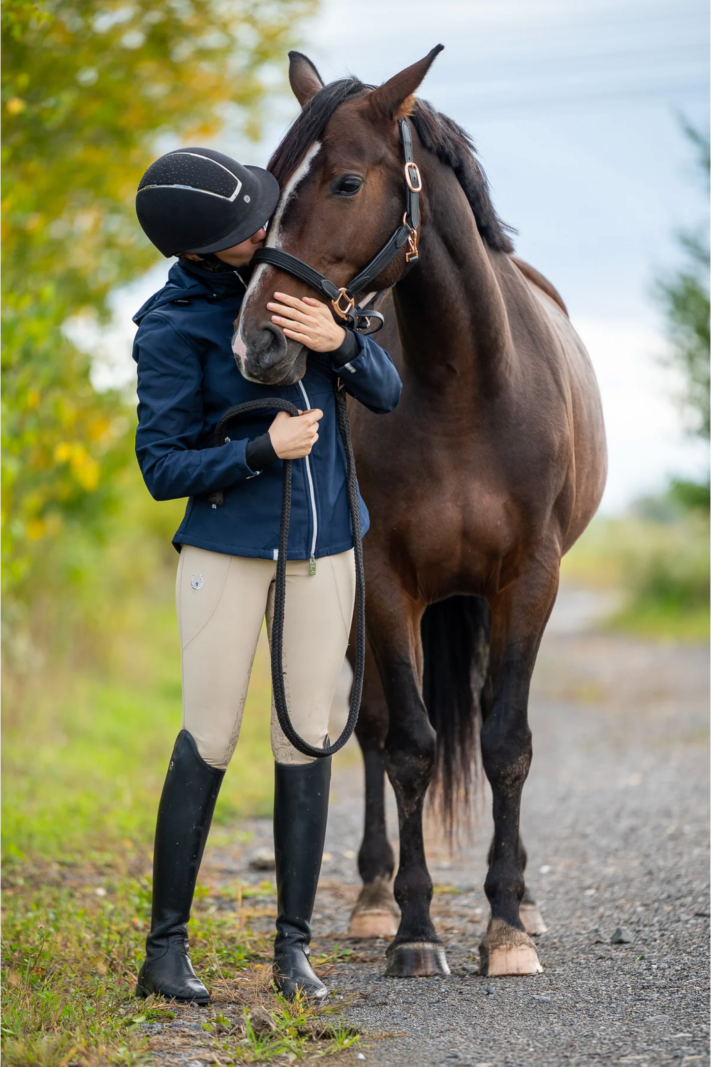 Veste équitation Softshell Leveza Bromont marine