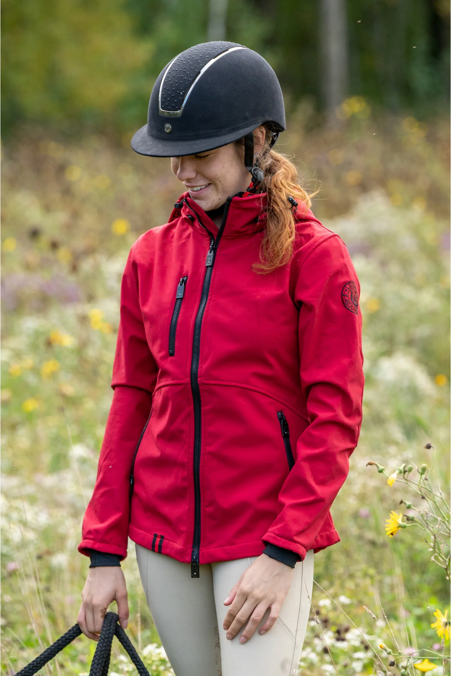 Veste équitation Softshell Leveza Bromont rouge