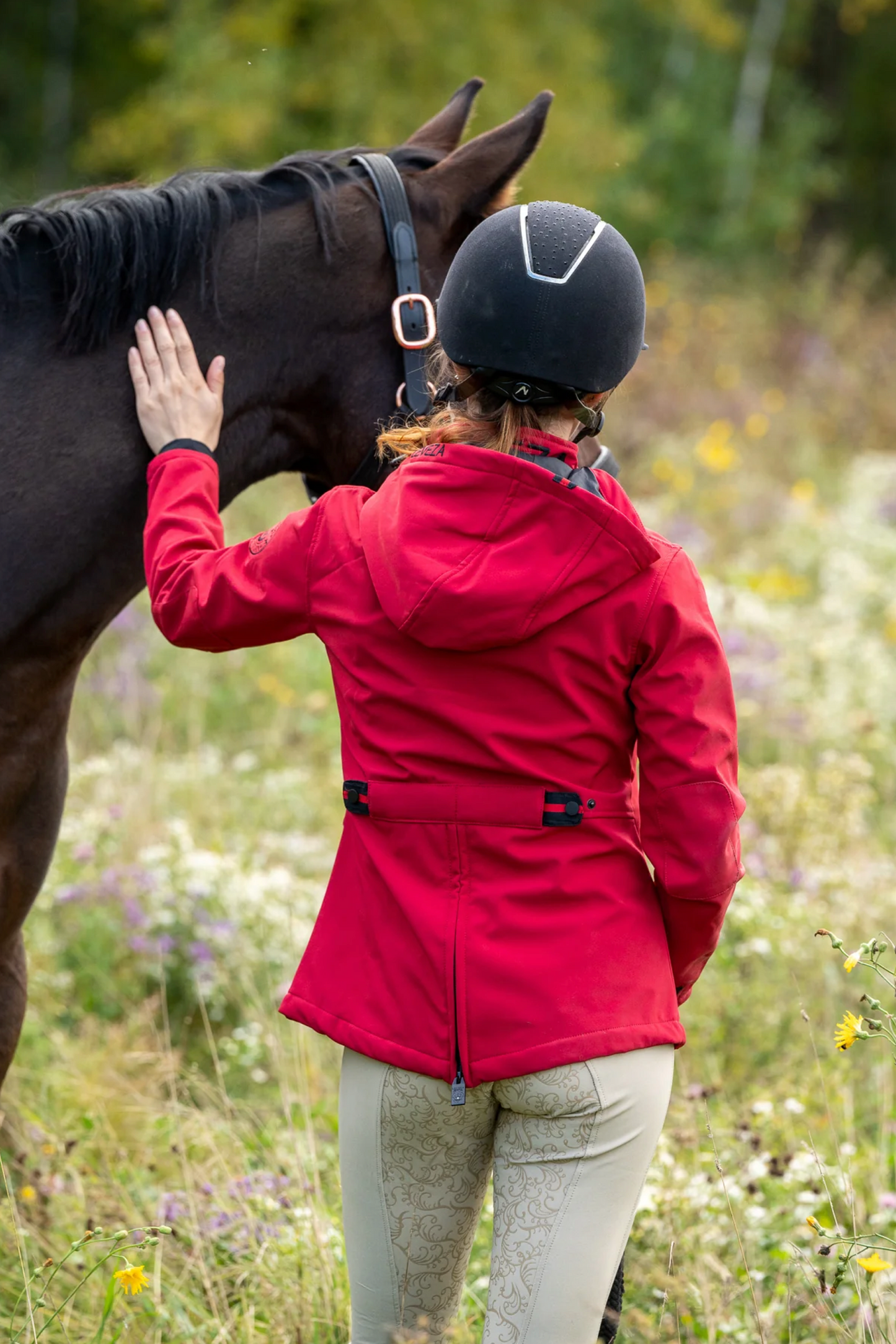 Veste équitation Softshell Leveza Bromont rouge