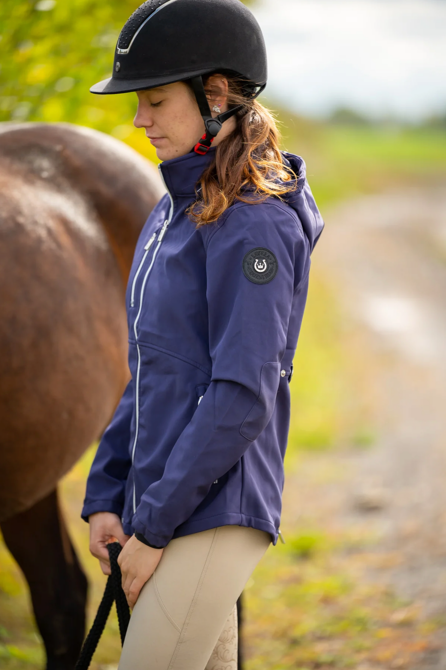 Veste équitation Softshell Leveza Bromont violette