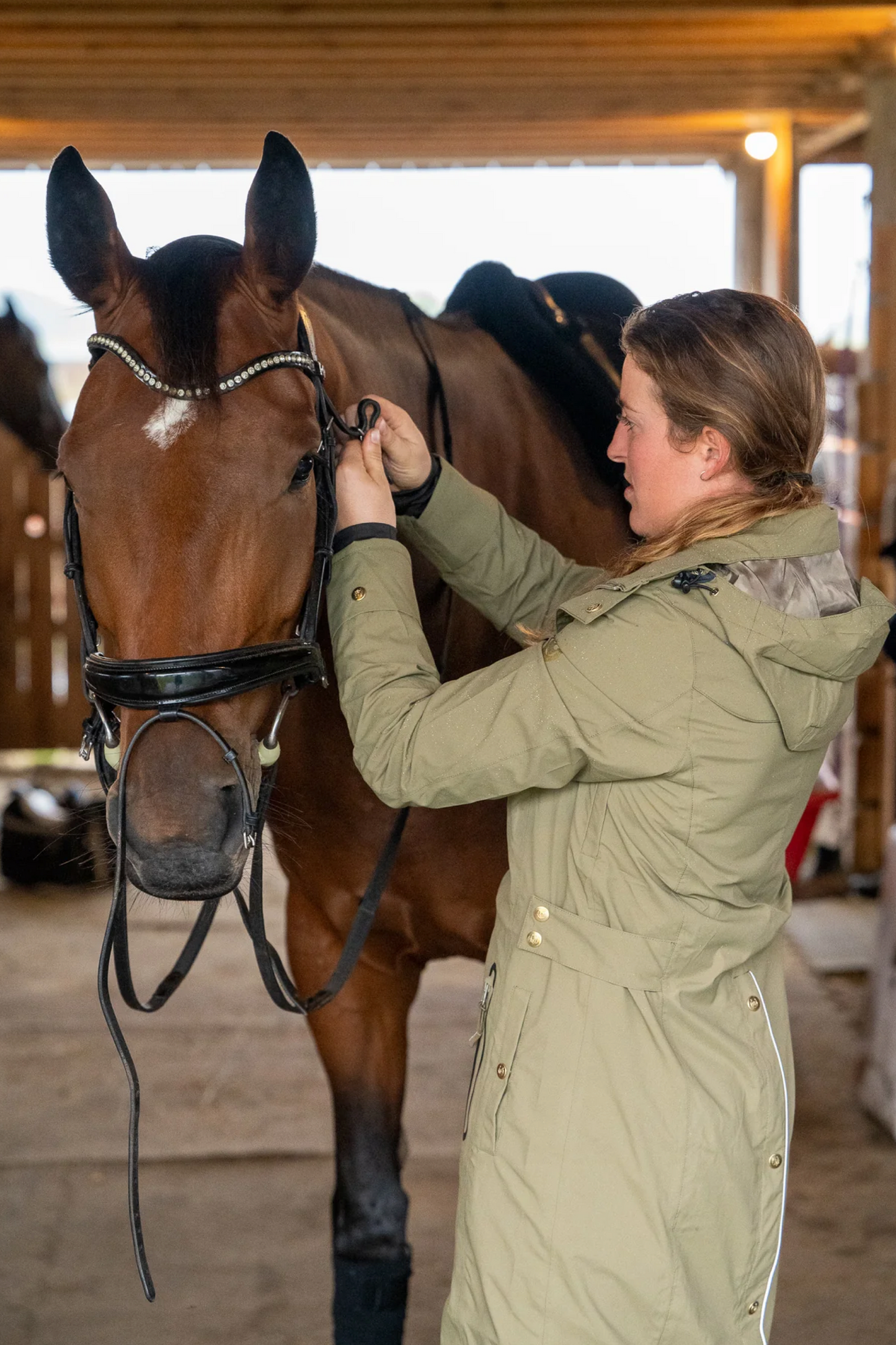 Veste longue équitation Leveza Tofino Kaki