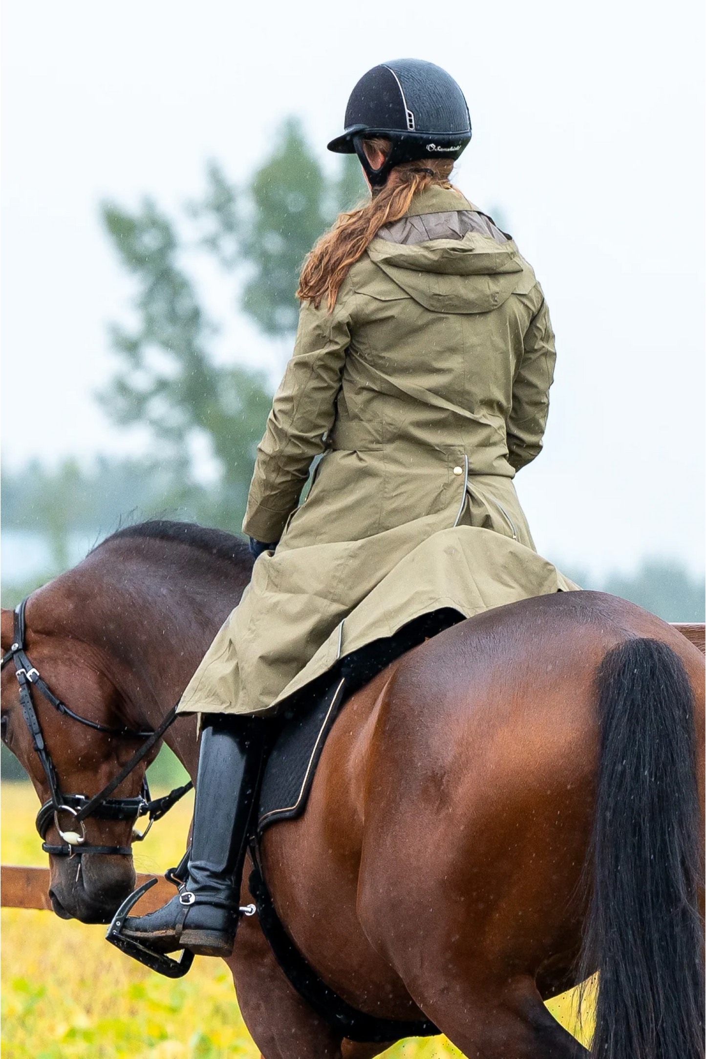 Veste longue équitation Leveza Tofino Kaki