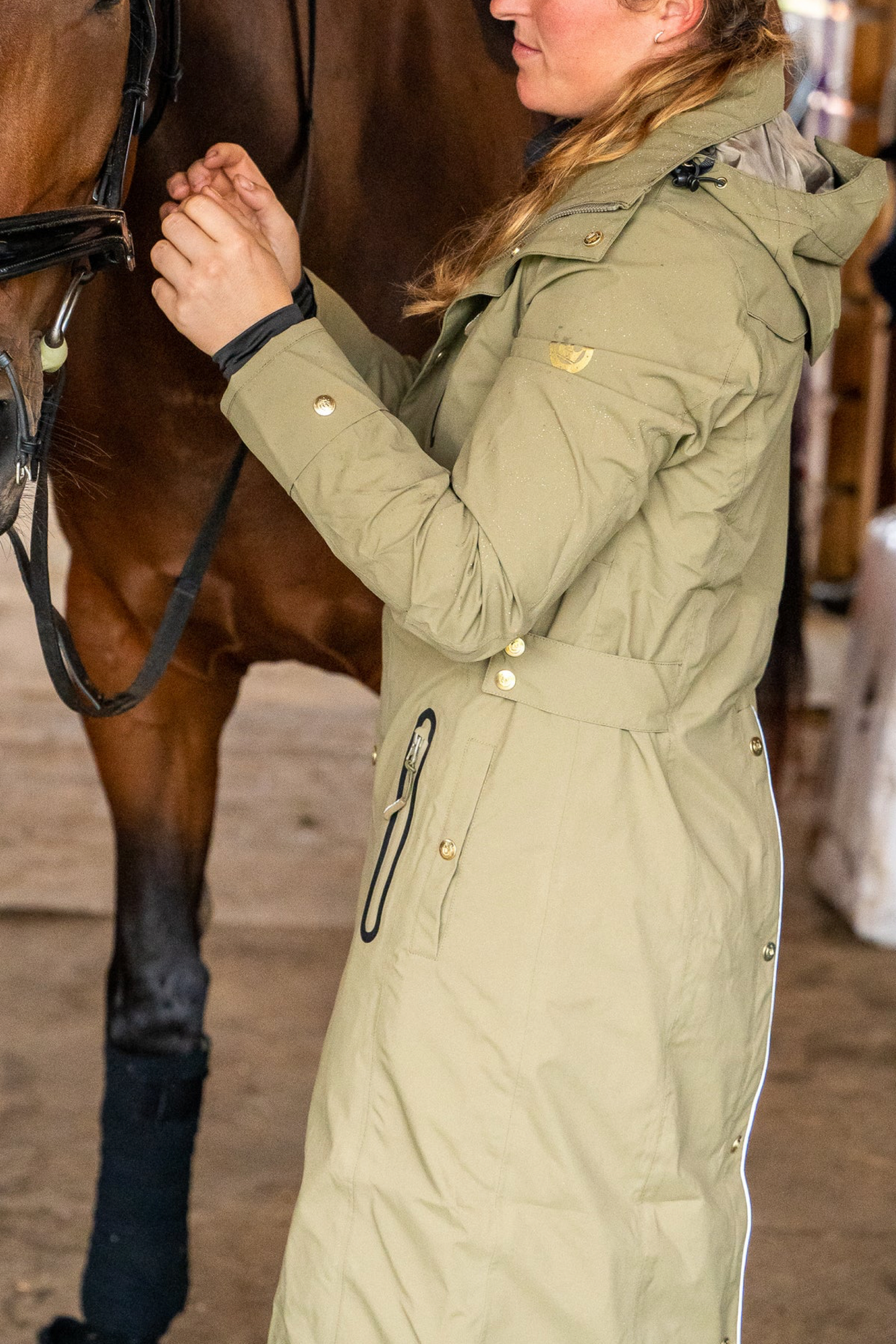 Veste longue équitation Leveza Tofino Kaki