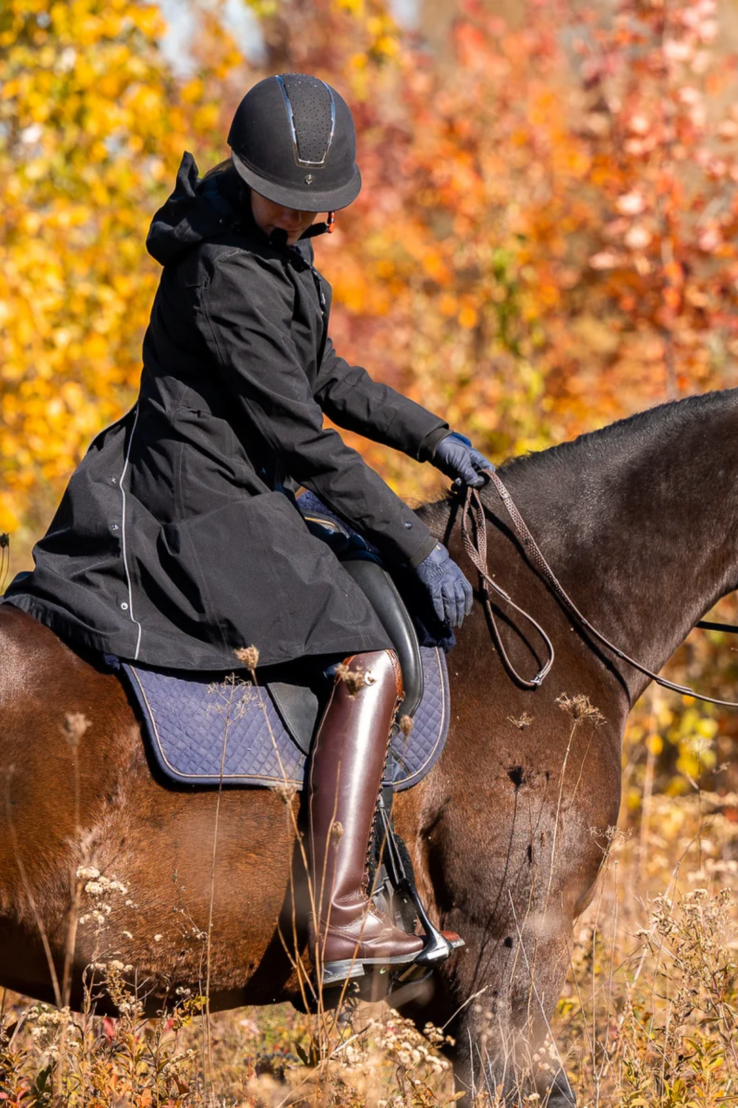 Lange schwarze Reitjacke Leveza Tofino