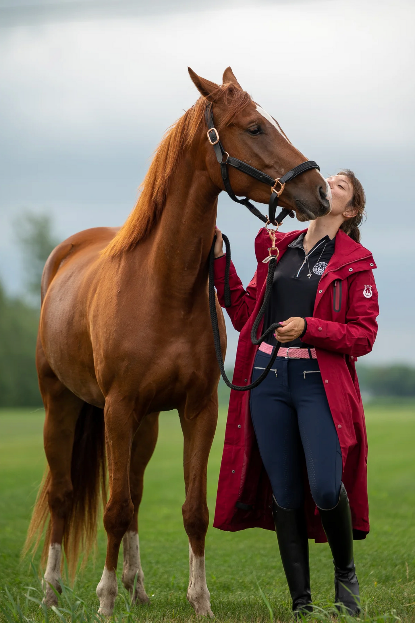 Veste longue équitation Leveza Tofino rouge