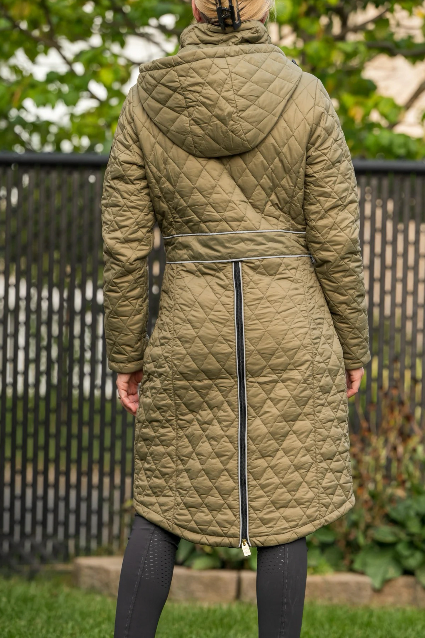 Veste longue matelassée équitation Leveza Katmai olive