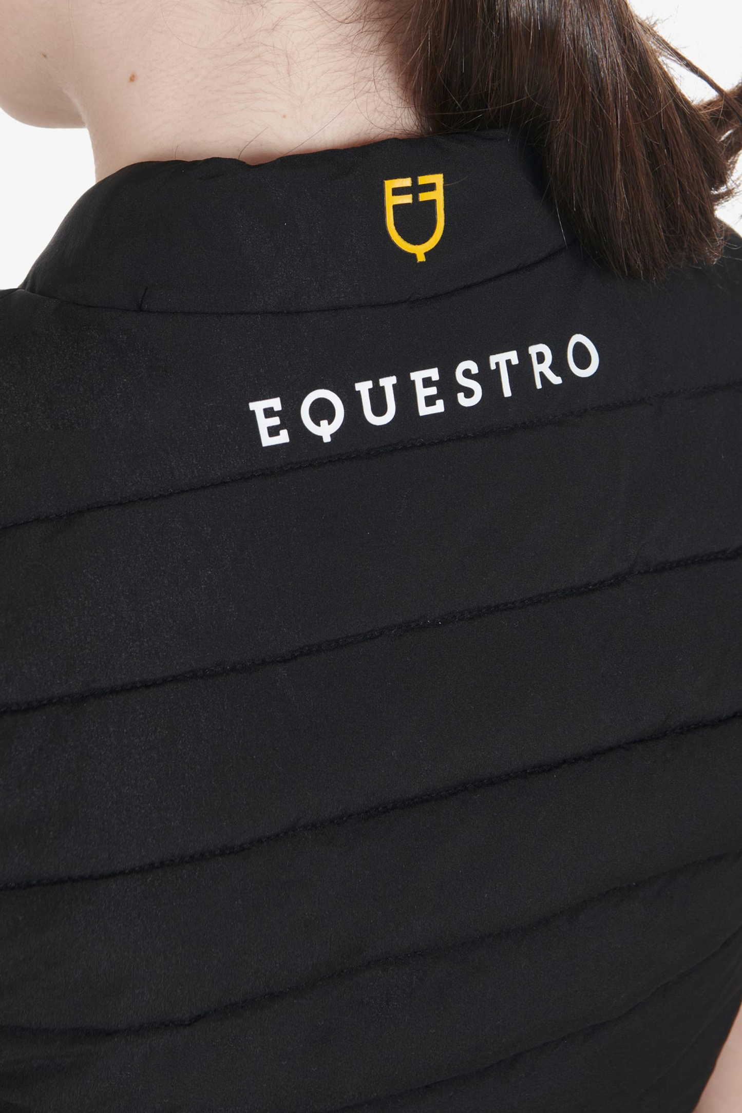 Equestro unisex children's black riding sleeveless down jacket